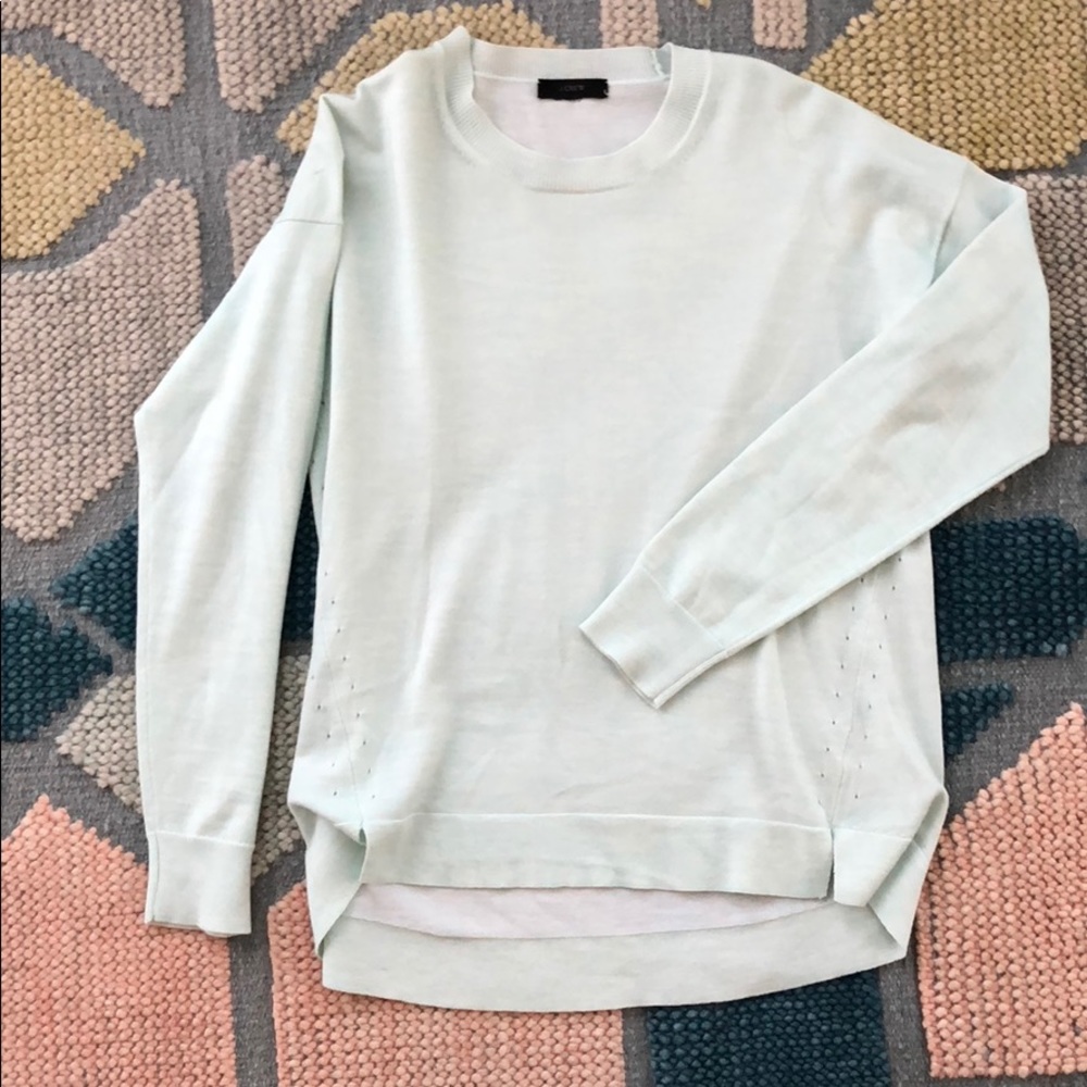 J. Crew crew neck mint summer sweater